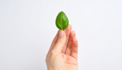 Leaf Presented in a Hand