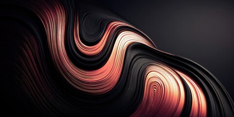 Abstract dynamic swirl design with dark and warm tones