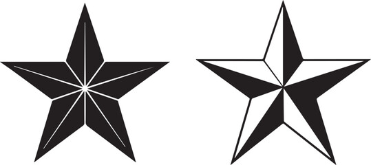 Classic black and white nautical star sticker design