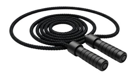 Black Braided Rope shows a modern athletic vibe. Perfect for fitness blogs, branding, poster design, or product display.