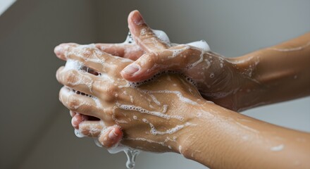 Fototapeta premium Washing hands with soap