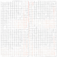 Square grid seamless pattern. Hand drawn student notebook sheet, checkered paper background. Crayon drawn vector thin lines.