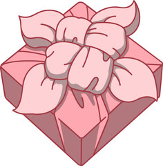 pink gift box with ribbon