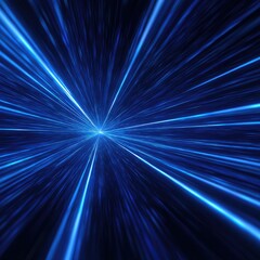 Abstract blue light rays converging to a central point