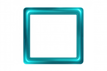 Rounded, shiny turquoise frame featuring a transparent background, perfect for enhancing modern designs and creative compositions