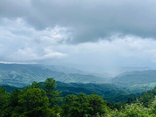 clouds over the mountains