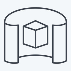 Icon Vr Token. related to Metaverse symbol. line style. design editable