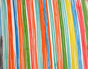 Hand-Drawn Vertical Colored Stripes on White Paper