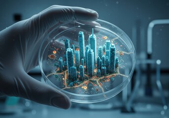 Urban development in a petri dish: Analyzing city growth and futuristic design concepts