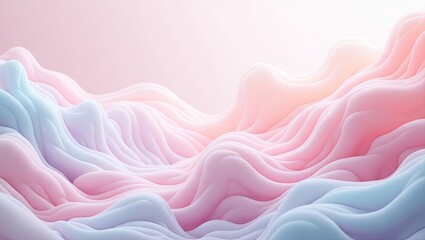 Obraz premium Abstract design of soft, undulating layers in pastel colors.