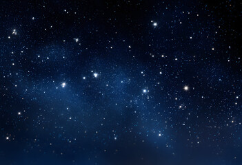 Fototapeta premium Dark blue night sky, countless sparkling stars, vast empty space, night, astronomy
