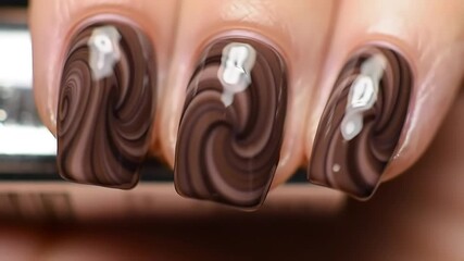 Chocolate Swirl Nail Art Tutorial