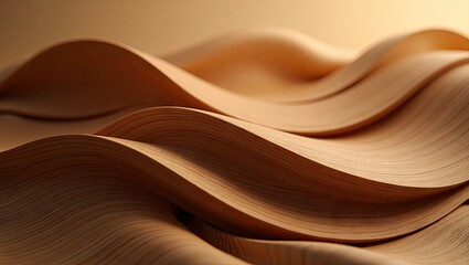 Obraz premium Abstract wave-like design of layered wood grain.