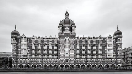 Majestic Mumbai Taj Mahal Palace Hotel, captured in stunning portrait photography to showcase its grandeur and architectural beauty.