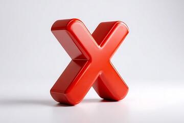 Obraz premium Striking red X symbol on a clean white background 