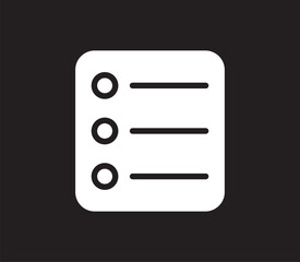 Fototapeta premium Bulleted list icons set. filled and line illustration. bullet list glyph icon 