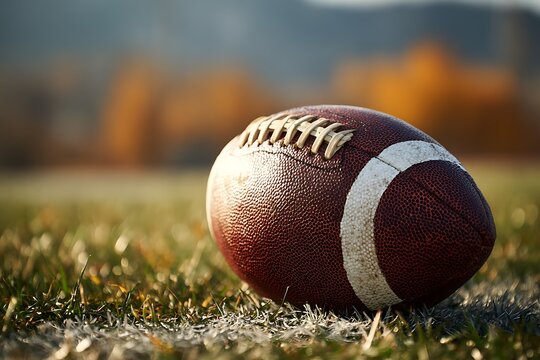 Detailed view of football after a game fumble  
