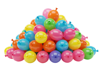 Colorful Plastic Balls Piled in a Playful Arrangement Against a Black Background