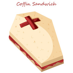 Coffin Sandwich for Halloween Illustration