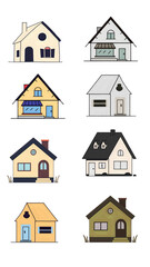 Modern House Vector Set