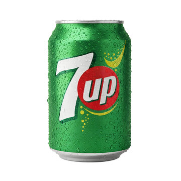 7up soda can beverage product isolated on white