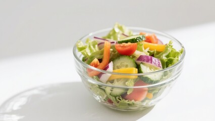 fresh vegetable salad with feta cheese