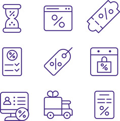 sale and promotion icon collection, discount and offer icon vector set