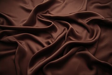 Rich, dark brown draped silk fabric