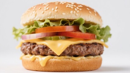 hamburger on white background