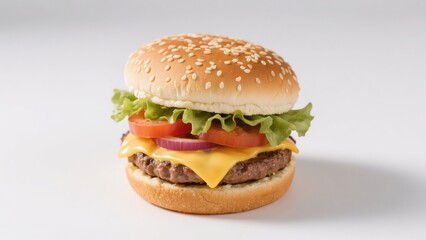 hamburger on white