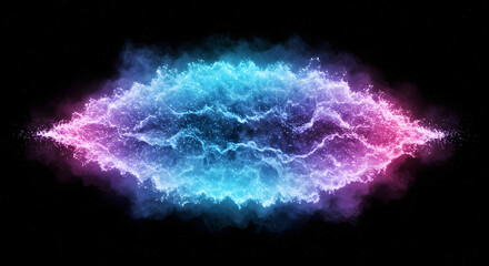 Nebula Cloud Formation With Cyan, Blue, and Pink Hues Against a Dark Backdrop Full of Stars in Space
