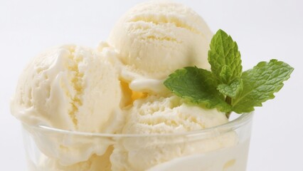 vanilla ice cream with mint