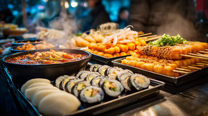 Obraz premium Korean street food with tteokbokki