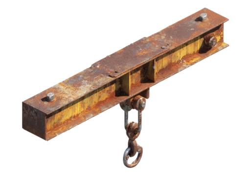 Rusted metal beam with a hook