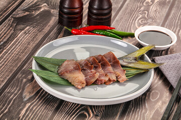 Raw yellowtail fresh fish sashimi
