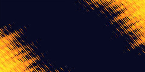 Abstract speed lines style Dark Blue and orange combination color halftone banner design template. Elegant Vector.