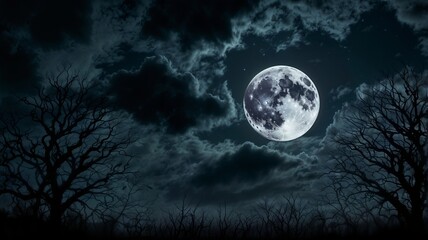 Fototapeta premium full moon in the forest