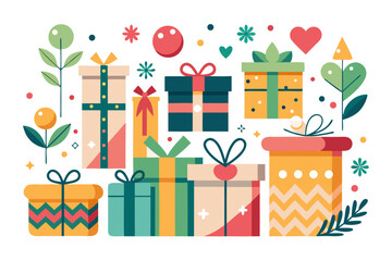 set of colorful gift boxes