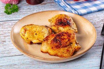 Roasted chicken thighs with spices