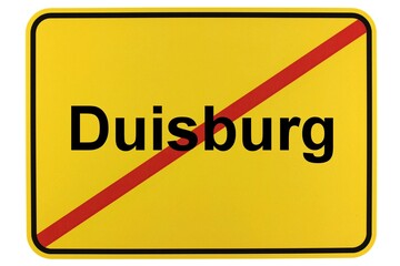 Illustration eines Ortsschildes der Stadt Duisburg im Ruhrgebiet