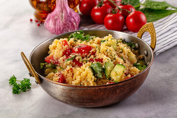 Cous cous with vegetables tabulle