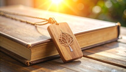 本をより愛おしくする、ミニマルなリーフデザインのブックマークGenerated image