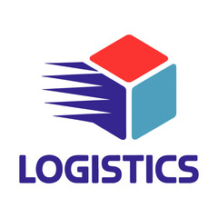 Expedition logistics logo cube box logo
