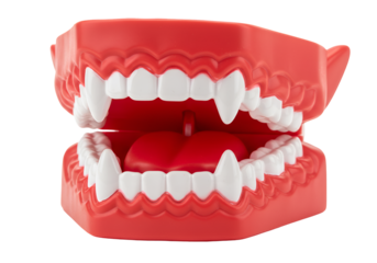 Educational dental model showcasing human teeth and gums in a realistic style for dental health