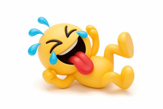3D Render of a Crying Laughing Emoji