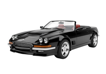 Naklejka premium Sleek Black Convertible Classic Car Photography Luxury Vehicle Detail isolated on transparent background