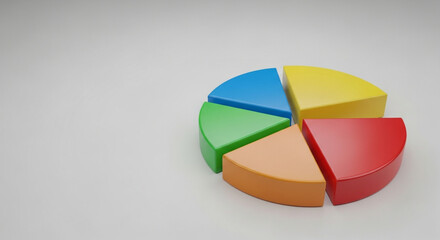 Obraz premium 3D Rendered pink Financial Pie Chart on Plain Background with Copy Space