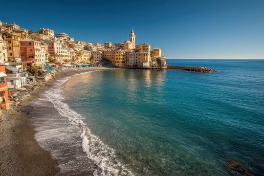 Breathtaking Beachscape of Bogliasco: A Beautiful Italian Village on the Ligurian Coast near Genoa