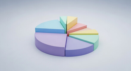 Obraz premium 3D Rendered pink Financial Pie Chart on Plain Background with Copy Space