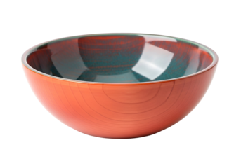 Elegant ceramic bowl with a glossy interior and matte exterior in a soft coral hue against a black
